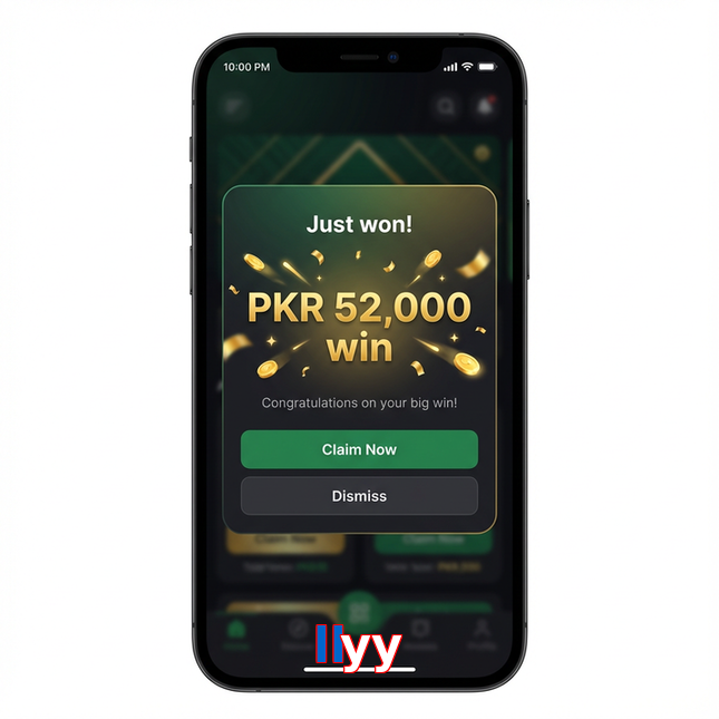 Main screen of Llyy win page for PK players